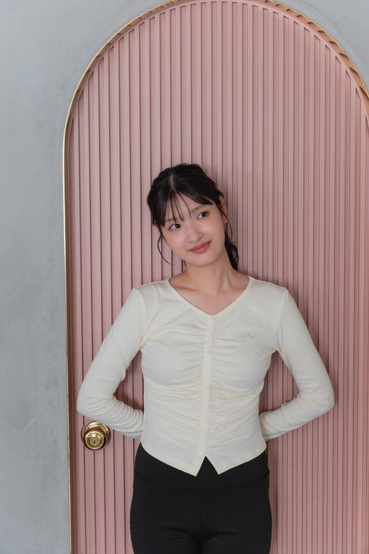 Front gathered tops Ivory