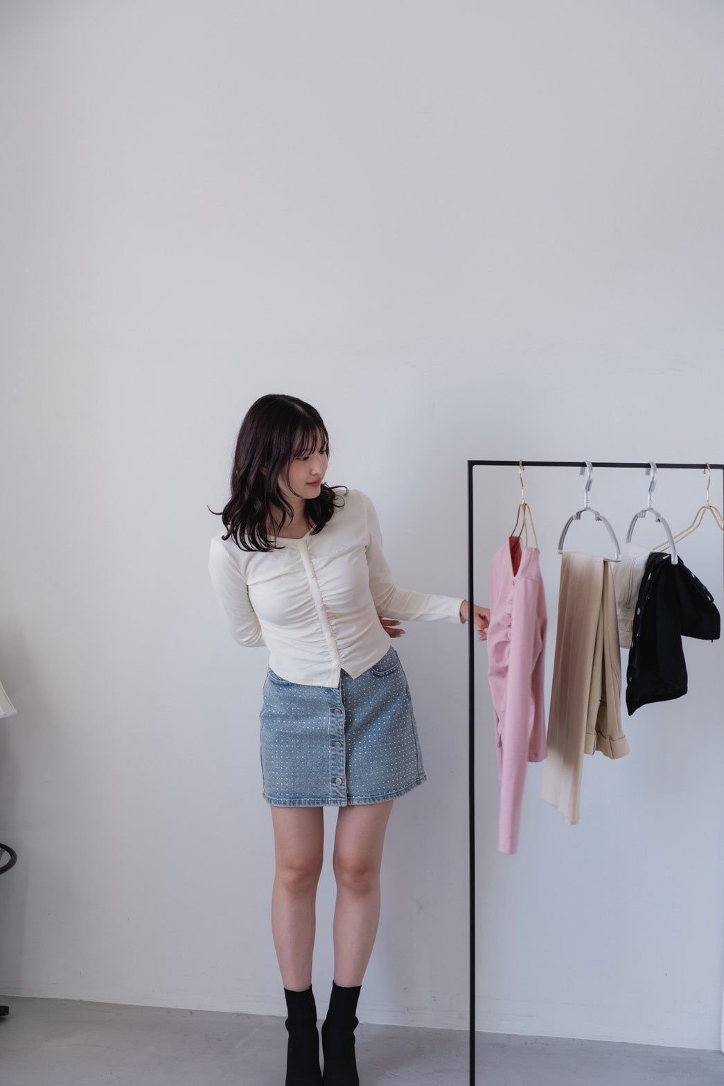 Front gathered tops Ivory