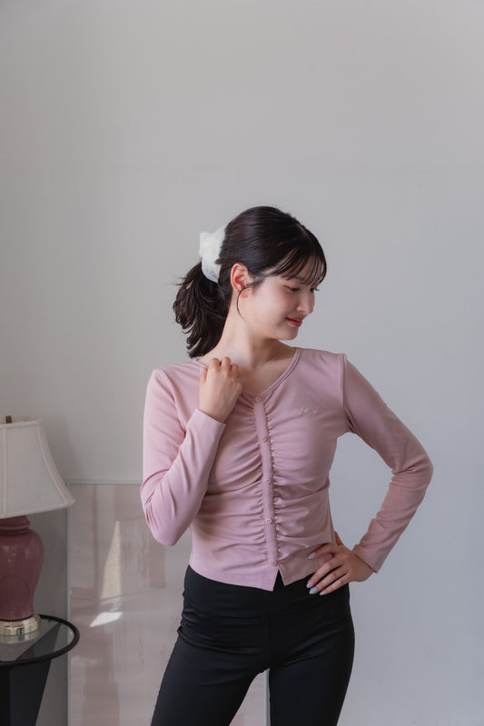 Front gathered tops Pink