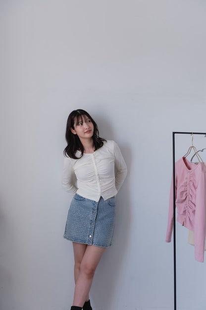 Front gathered tops Ivory